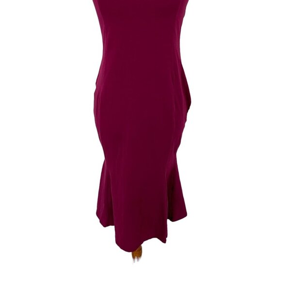 ASOS‎ Plum Midi Dress 6 Sleeveless Bodycon Cocktail Wedding Guest - Picture 3 of 7